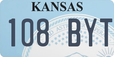 KS license plate 108BYT