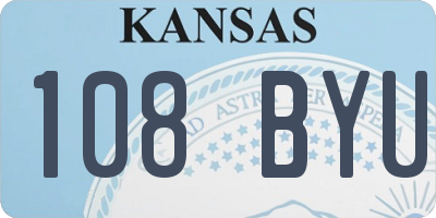 KS license plate 108BYU