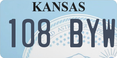 KS license plate 108BYW
