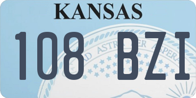 KS license plate 108BZI