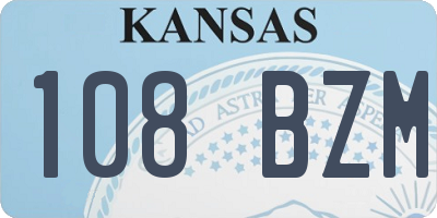KS license plate 108BZM