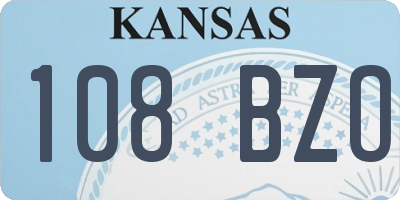 KS license plate 108BZO