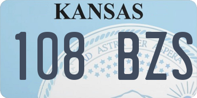 KS license plate 108BZS