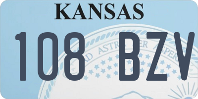 KS license plate 108BZV
