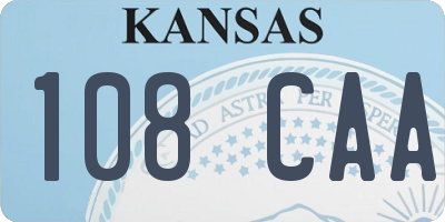 KS license plate 108CAA