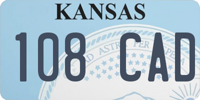 KS license plate 108CAD