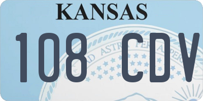 KS license plate 108CDV