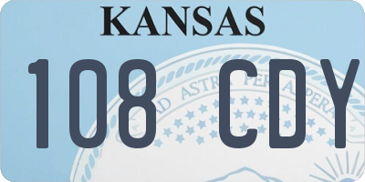 KS license plate 108CDY