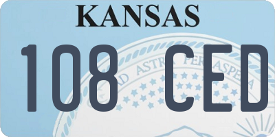 KS license plate 108CED