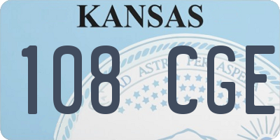 KS license plate 108CGE