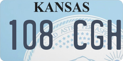 KS license plate 108CGH