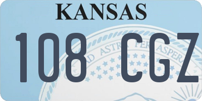 KS license plate 108CGZ