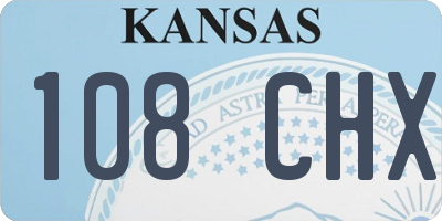KS license plate 108CHX