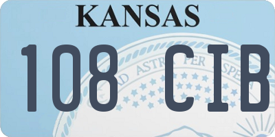 KS license plate 108CIB