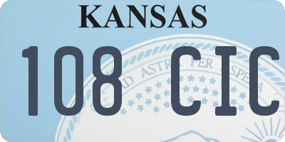 KS license plate 108CIC