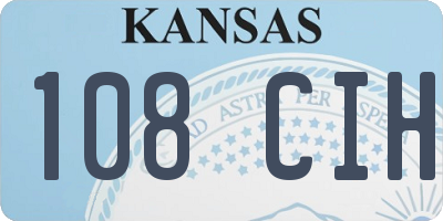 KS license plate 108CIH