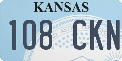 KS license plate 108CKN