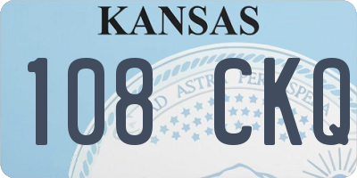 KS license plate 108CKQ
