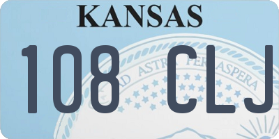 KS license plate 108CLJ
