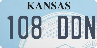 KS license plate 108DDN