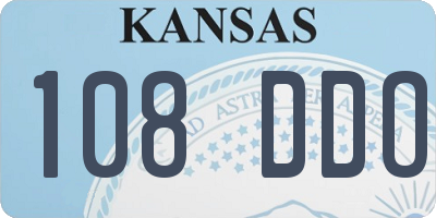 KS license plate 108DDO