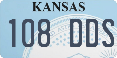 KS license plate 108DDS