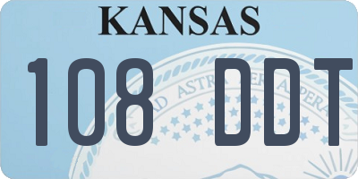 KS license plate 108DDT
