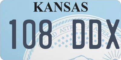 KS license plate 108DDX