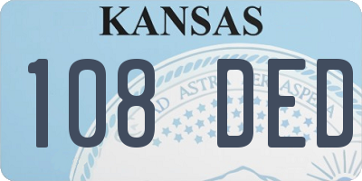 KS license plate 108DED