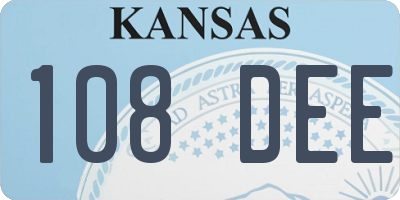 KS license plate 108DEE