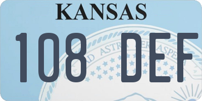 KS license plate 108DEF
