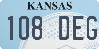 KS license plate 108DEG