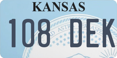 KS license plate 108DEK
