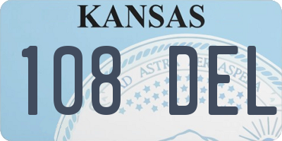 KS license plate 108DEL