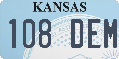 KS license plate 108DEM