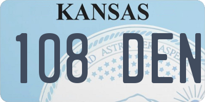 KS license plate 108DEN