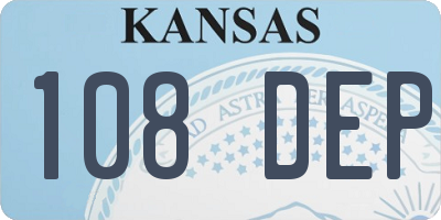KS license plate 108DEP