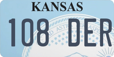 KS license plate 108DER