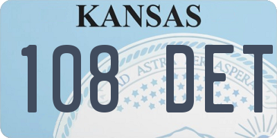 KS license plate 108DET