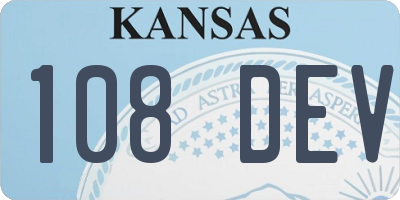 KS license plate 108DEV