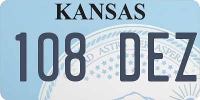 KS license plate 108DEZ