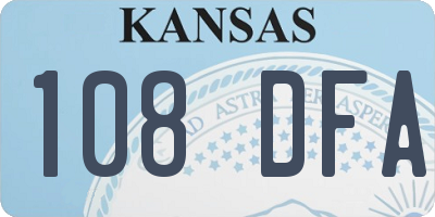 KS license plate 108DFA