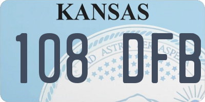 KS license plate 108DFB