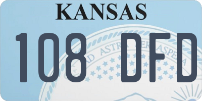KS license plate 108DFD