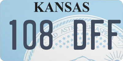 KS license plate 108DFF