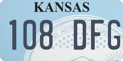 KS license plate 108DFG