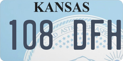 KS license plate 108DFH