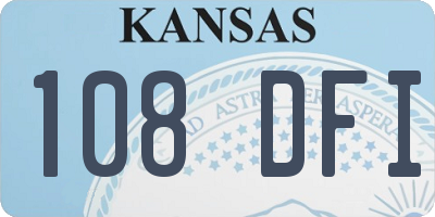 KS license plate 108DFI