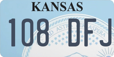 KS license plate 108DFJ