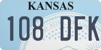 KS license plate 108DFK